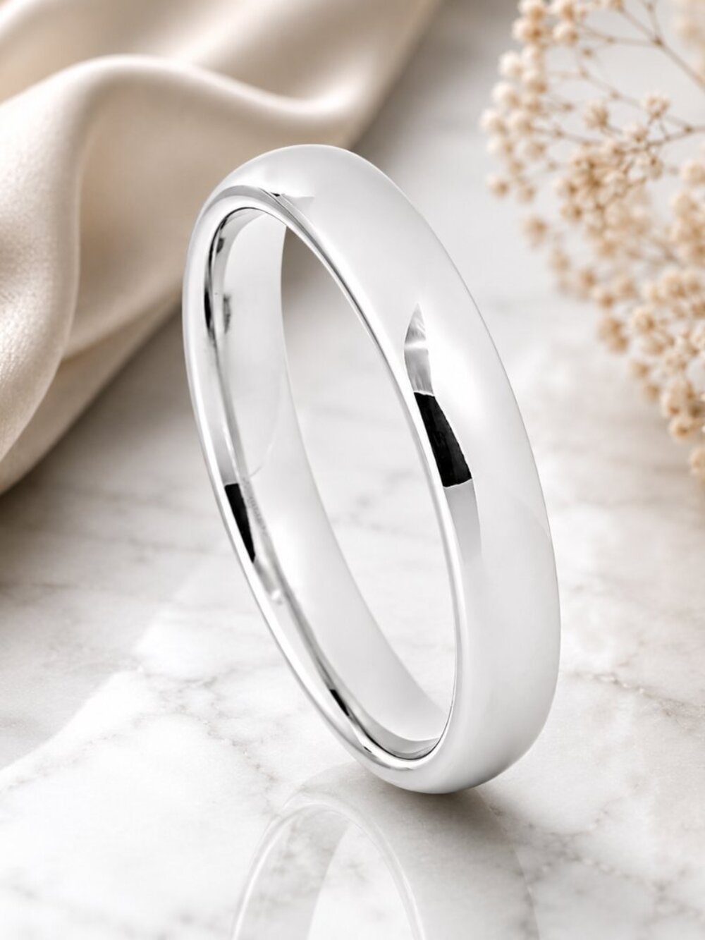Classic High-Polished Silver Tungsten Carbide Band - GALTUN1190-8